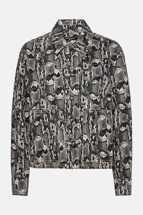 Korte Geknoopte Jas COTTONTWILL01P | Dark Blue Snake | Jacket | Ilse Jacobsen