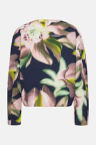 Korte Gewatteerde Jas HONEYCOMBE01P | Dark Photoristic Flower | Jacket | Ilse Jacobsen