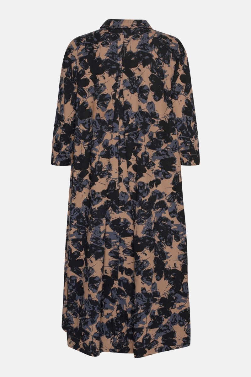 Lange A-lijn jurk TENCELLA08P | Beige Butterfly | Dress | Ilse Jacobsen