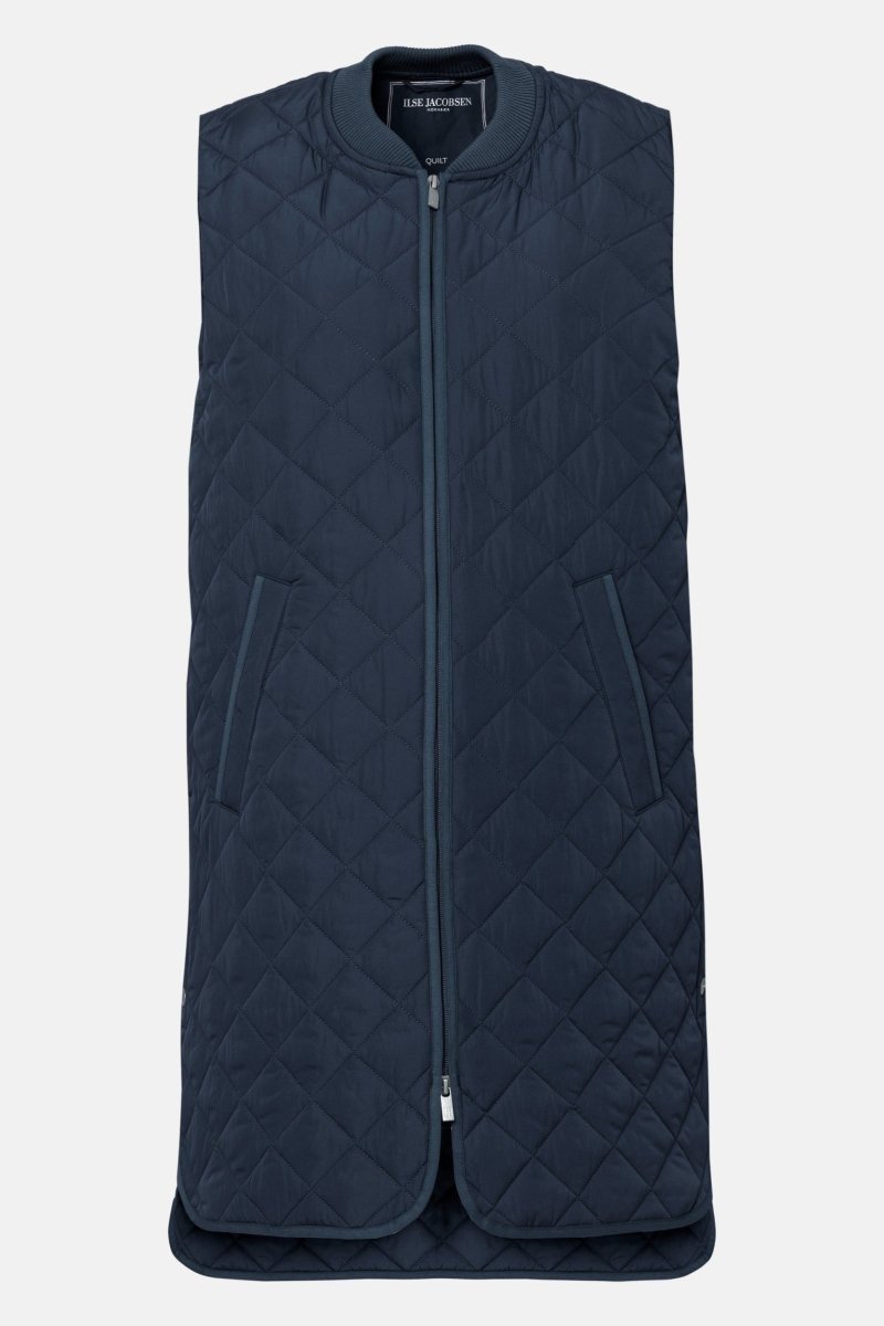 Lange gewatteerde bodywarmer ART25 | Dark Indigo | Jacket | Ilse Jacobsen