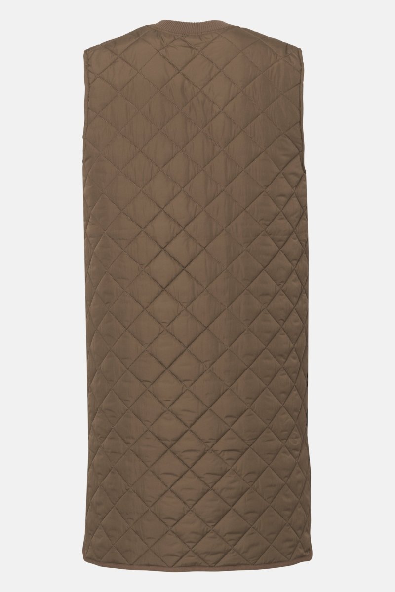 Lange gewatteerde bodywarmer ART25 | Mud | Jacket | Ilse Jacobsen