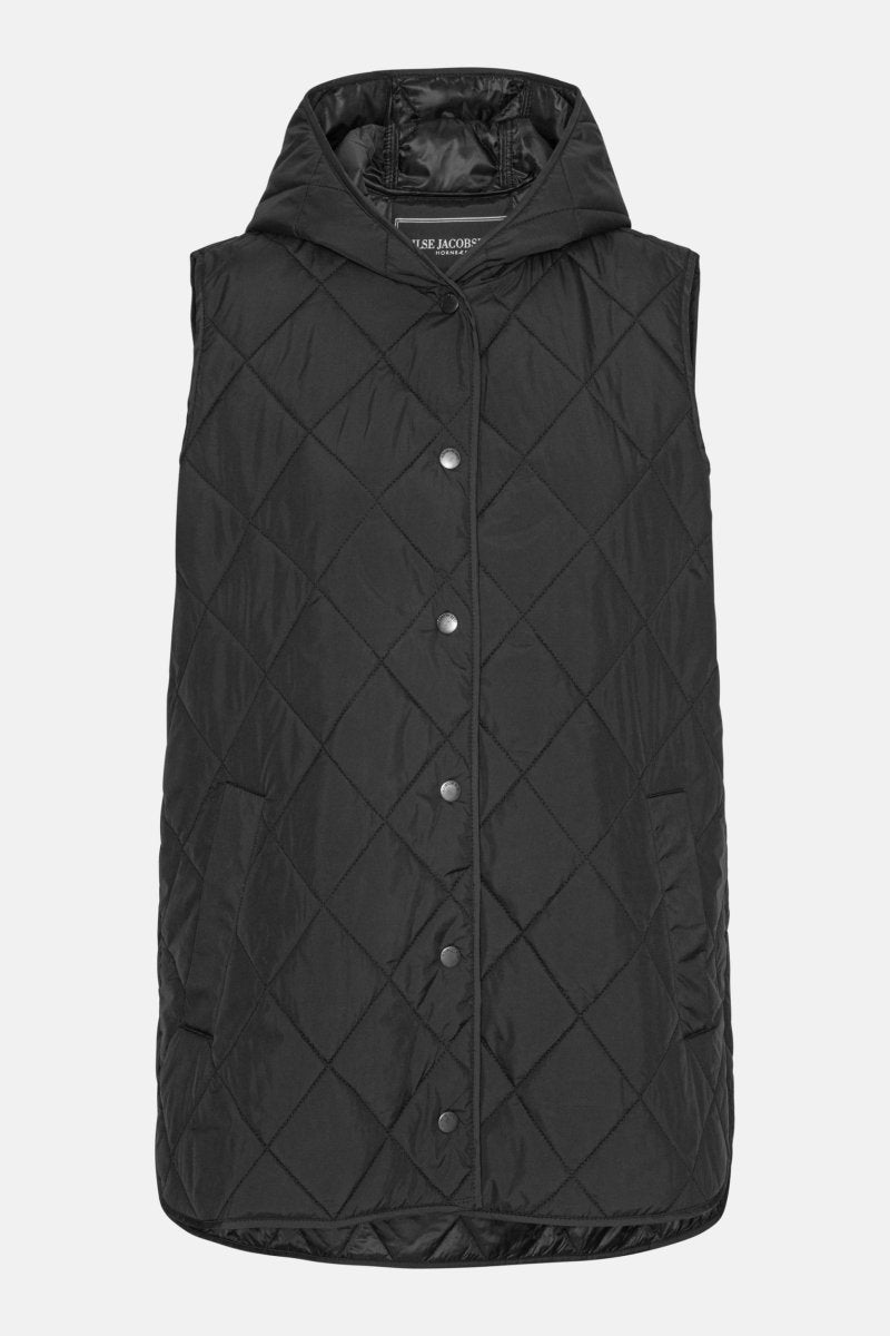 Lange Gewatteerde Bodywarmer BEAT02 | Black | Vest | Ilse Jacobsen
