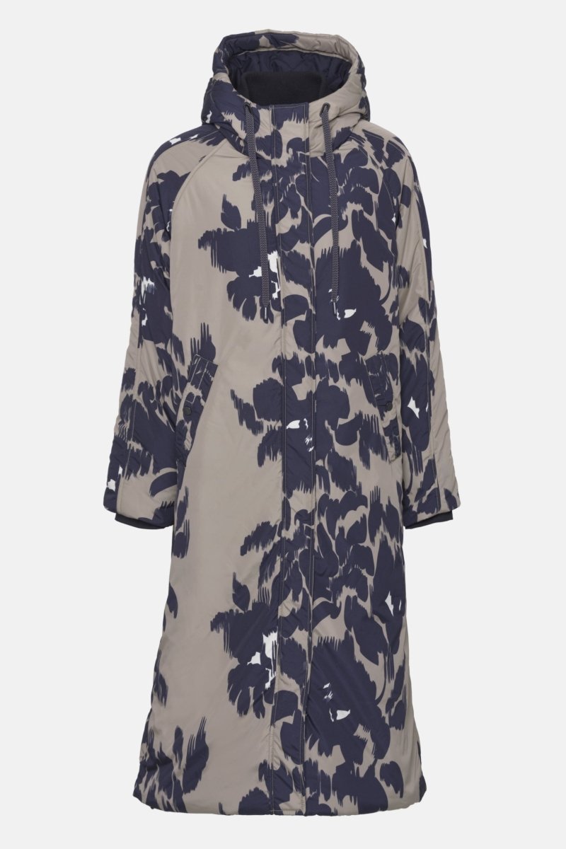 Lange gewatteerde cocoonjas PEPPY09P | Floral Decors | Coat | Ilse Jacobsen