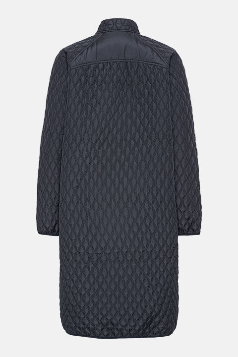 Lange Gewatteerde Jas ALLY06 | Dark Indigo | Coat | Ilse Jacobsen