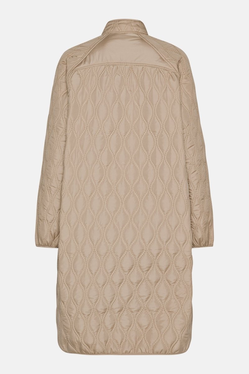 Lange Gewatteerde Jas AROS05 | Wheat | Jacket | Ilse Jacobsen