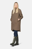 Lange gewatteerde jas ART06 | Mud | Coat | Ilse Jacobsen