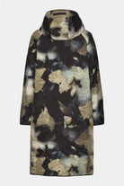 Lange Gewatteerde Jas met capuchon QUILTED08P | Moss Print | Jacket | Ilse Jacobsen