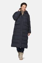 Lange gewatteerde winterjas PEPPY13 | Dark Indigo | Coat | Ilse Jacobsen