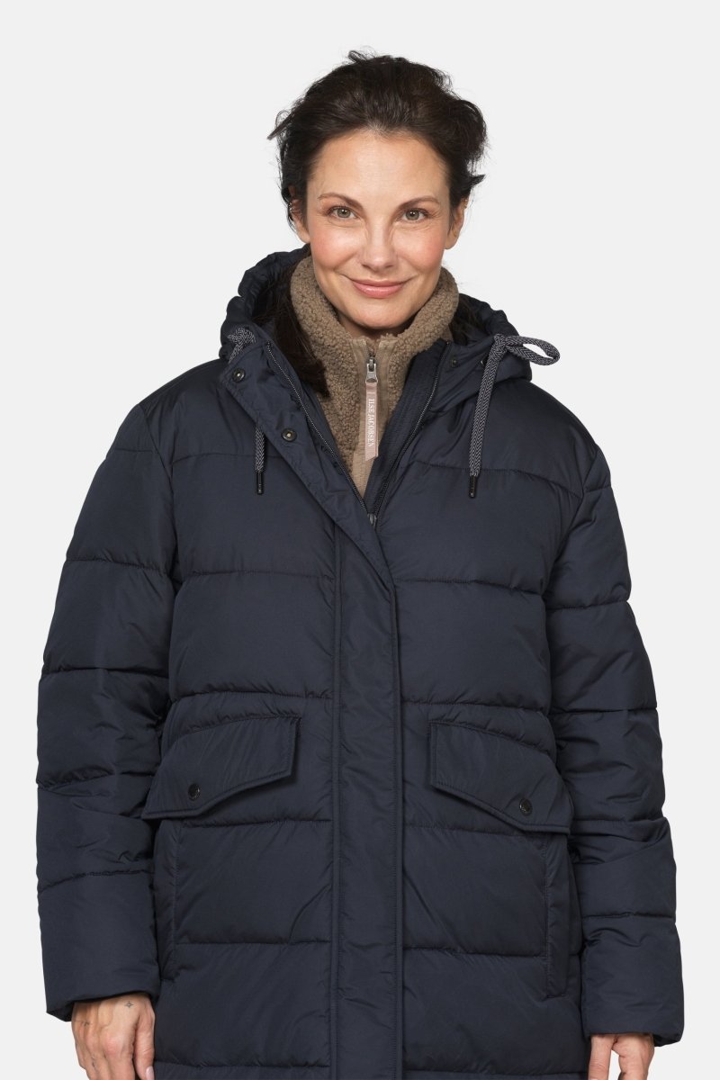 Lange gewatteerde winterjas PEPPY13 | Dark Indigo | Coat | Ilse Jacobsen