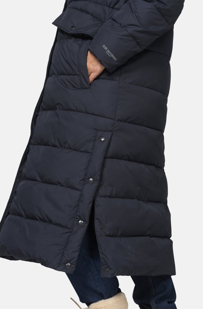 Lange gewatteerde winterjas PEPPY13 | Dark Indigo | Coat | Ilse Jacobsen