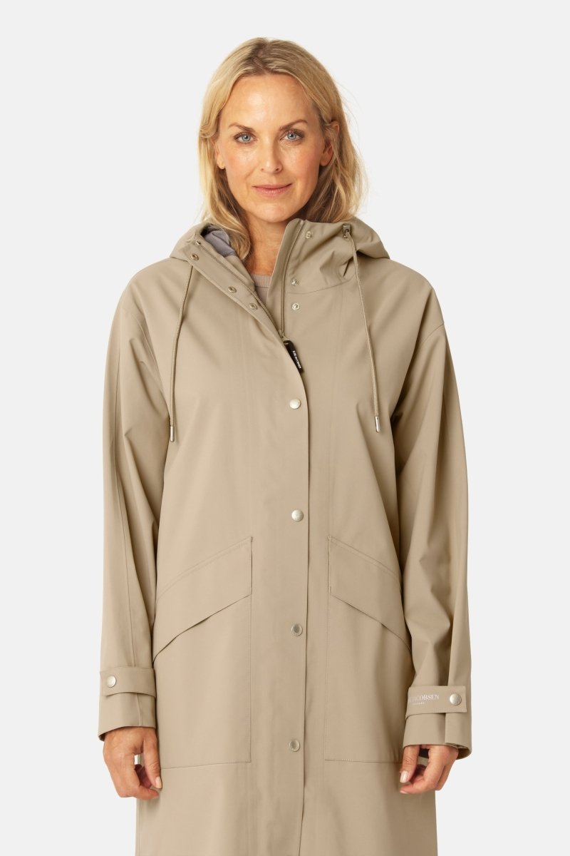 Lange Regenjas GENTLERAIN01 | Greige | Raincoat | Ilse Jacobsen