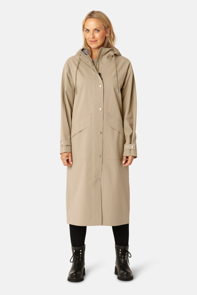 Lange Regenjas GENTLERAIN01 | Greige | Raincoat | Ilse Jacobsen