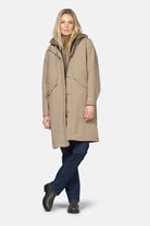 Lange softshell regenjas DAYBREAK03 | Greige | Raincoat | Ilse Jacobsen