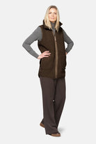 Lange teddy bodywarmer BONDEDPILE02 | Chocolate Torte | Jacket | Ilse Jacobsen