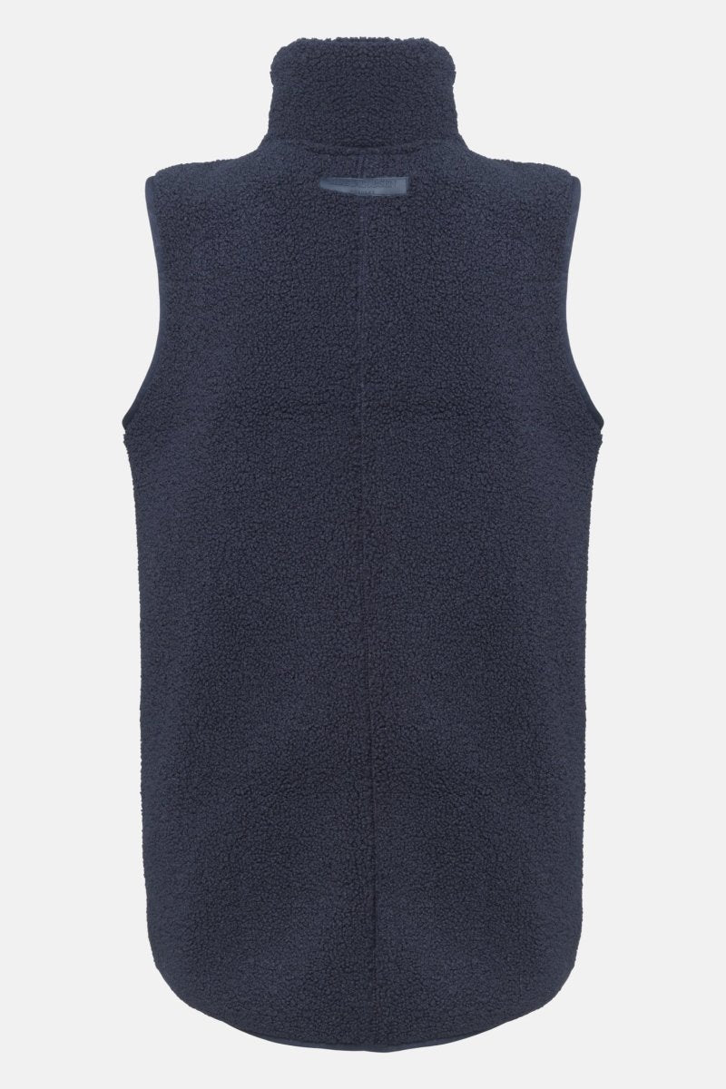 Lange teddy bodywarmer met rits BONDEDPILE02 | Dark Indigo | Jacket | Ilse Jacobsen