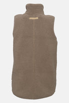Lange teddy bodywarmer met rits BONDEDPILE02 | Greige | Jacket | Ilse Jacobsen