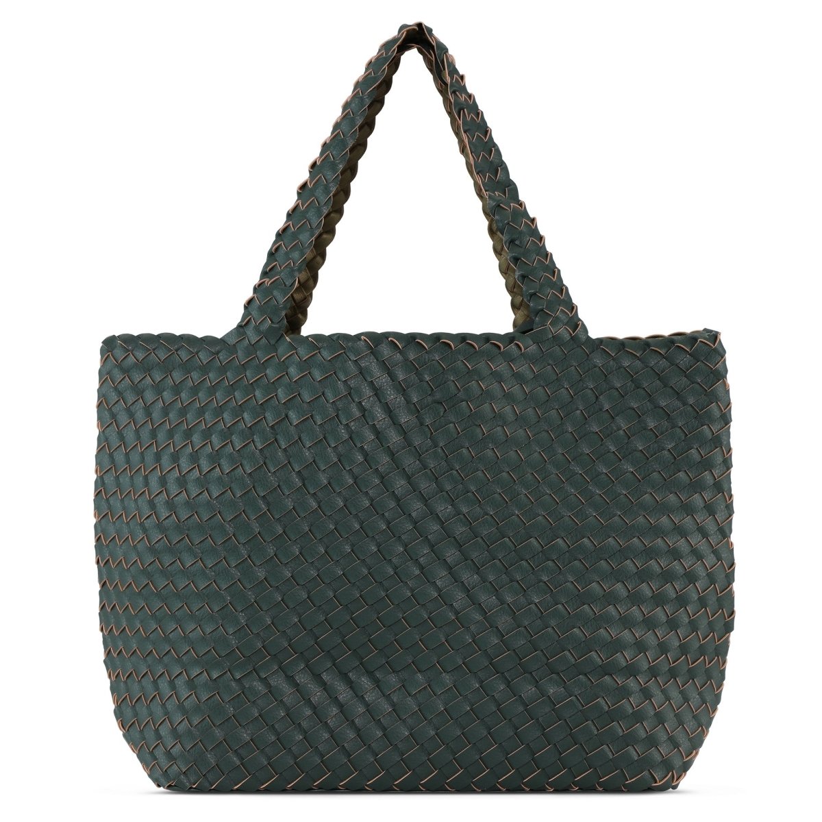 Reversible Tote Bag BAG08 M | Beetle Dark Green Metallic | Bag | Ilse Jacobsen