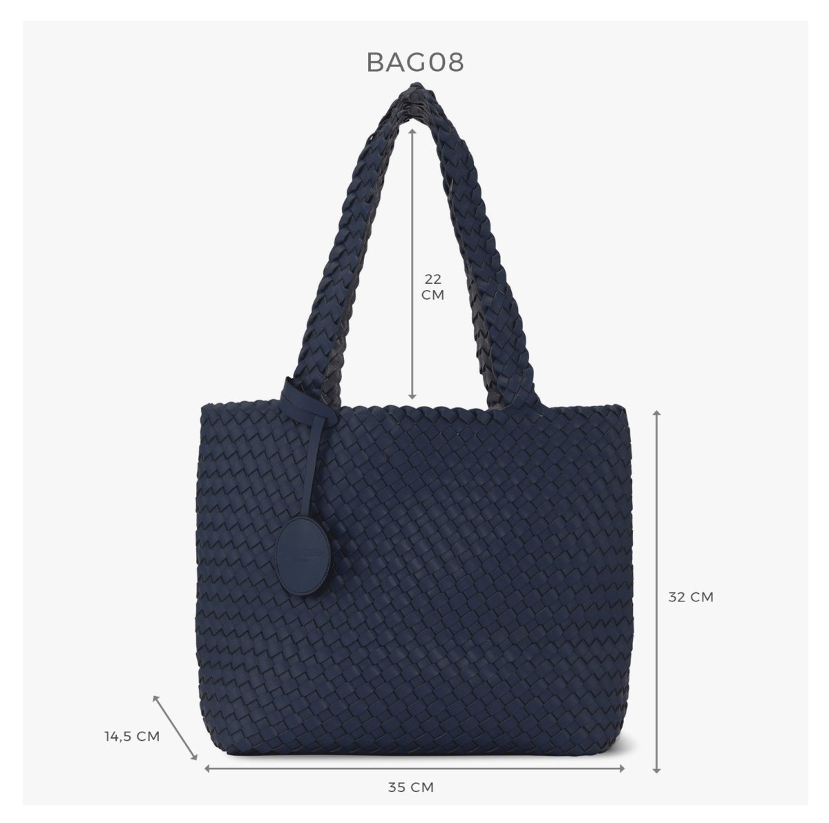 Reversible Tote bag BAG08 M | Navy Metalic Blue | Bag | Ilse Jacobsen