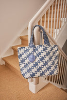Reversible Tote Bag BAG08HOUNDSTOOTH | Ombre Blue Light Sand | Bag | Ilse Jacobsen