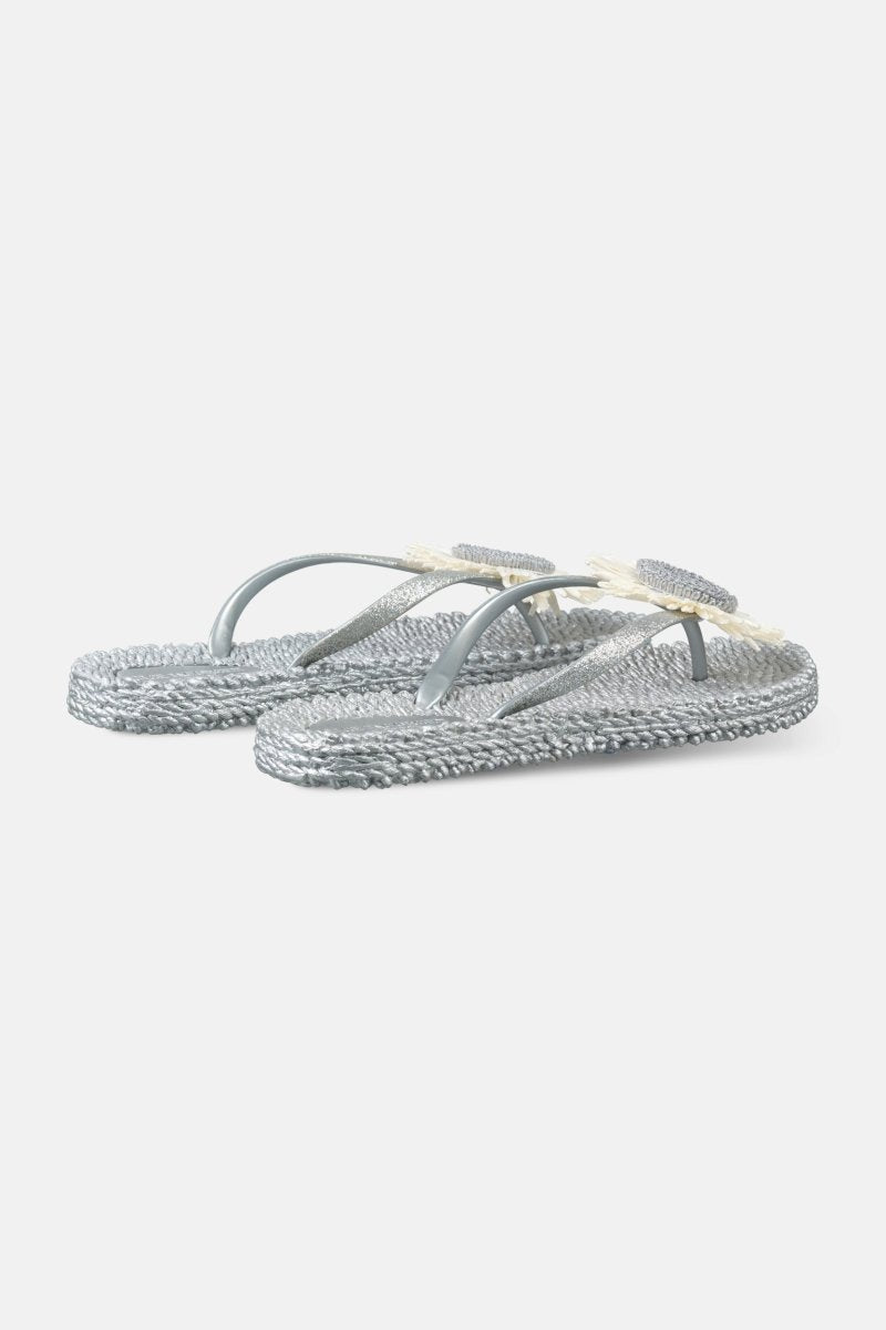 Slipper met bloem CHEERFUL16F | Silver | Flip Flop | Ilse Jacobsen