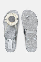 Slipper met bloem CHEERFUL16F | Silver | Flip Flop | Ilse Jacobsen