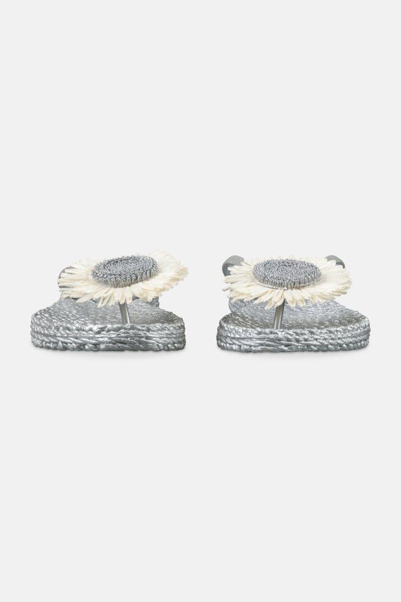 Slipper met bloem CHEERFUL16F | Silver | Flip Flop | Ilse Jacobsen