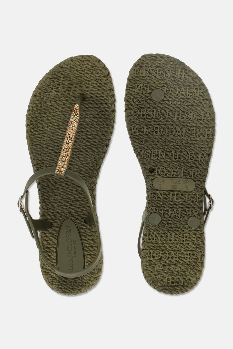 Slippers met enkelband met koper mix strass steen CHEERFUL10C | Army | Shoes | Ilse Jacobsen