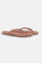 Slippers met zilveren mix strass steen CHEERFUL03G | Misty Rose | Flip Flop | Ilse Jacobsen