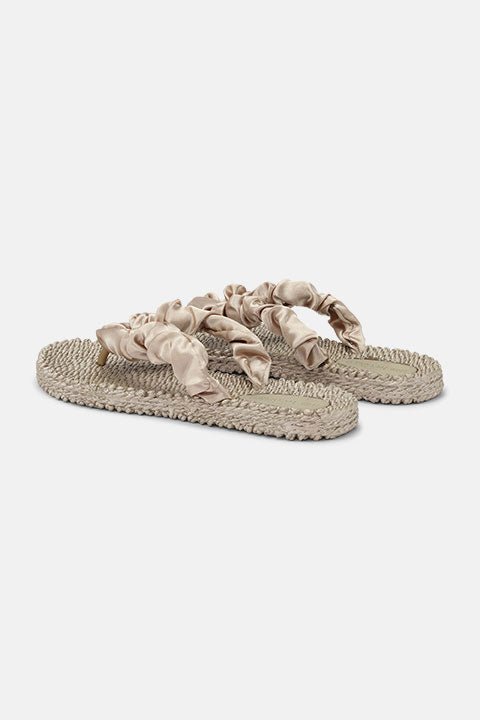 Slippers met satijnen band CHEERFUL06 | Platin | Flip Flop | Ilse Jacobsen