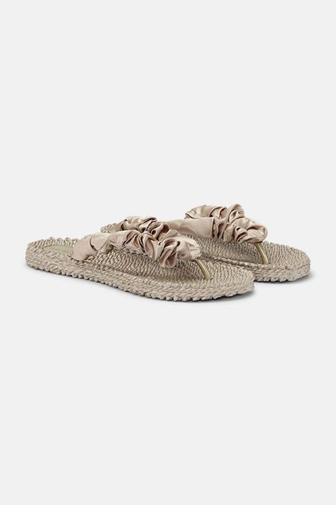 Slippers met satijnen band CHEERFUL06 | Platin | Flip Flop | Ilse Jacobsen