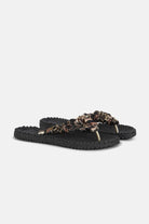 Slippers met stoffen band CHEERFUL05 | Black | Flip Flop | Ilse Jacobsen