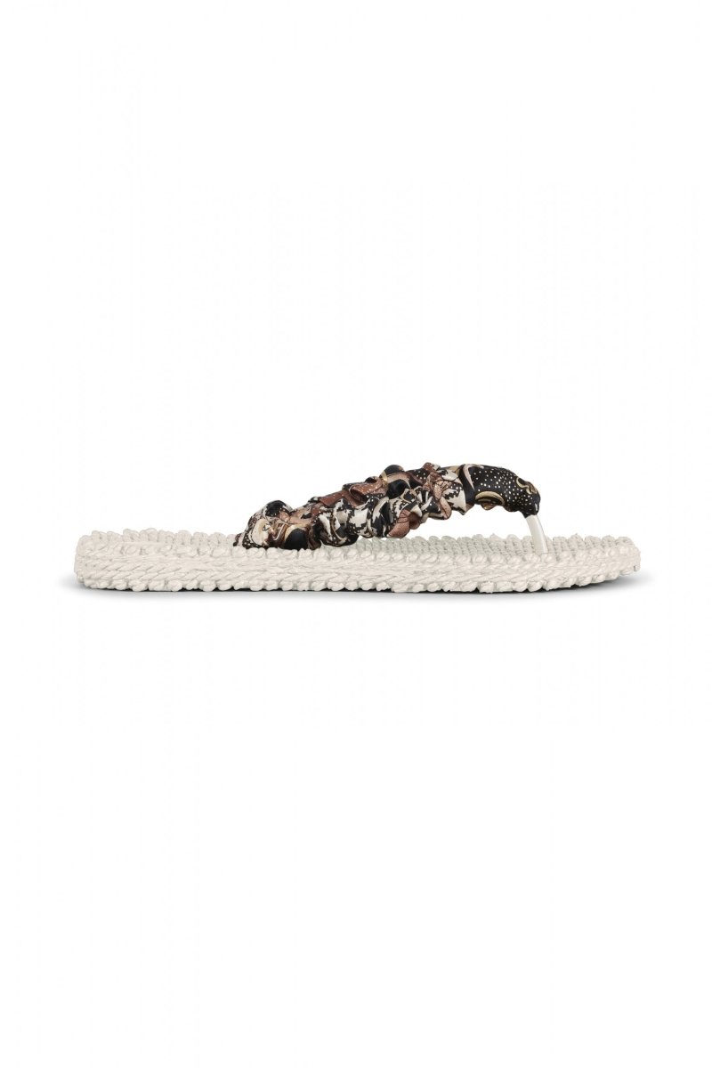 Slippers met stoffen band CHEERFUL05 | Creme | Flip Flop | Ilse Jacobsen