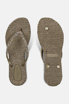 Slippers met zilveren mix strass steen CHEERFUL03G | Platin | Flip Flop | Ilse Jacobsen