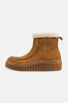 Suède laarsjes met lamsvacht CALIRA01 | Cashew Clay | Shoes | Ilse Jacobsen