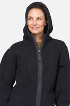 Teddy fleecejack met capuchon BONDEDPILE04 | Dark Indigo | Jacket | Ilse Jacobsen