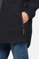 Teddy fleecejack met capuchon BONDEDPILE04 | Dark Indigo | Jacket | Ilse Jacobsen