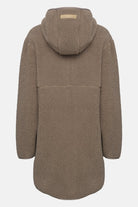 Teddy fleecejack met capuchon BONDEDPILE04 | Greige | Jacket | Ilse Jacobsen