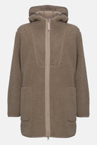 Teddy fleecejack met capuchon BONDEDPILE04 | Greige | Jacket | Ilse Jacobsen