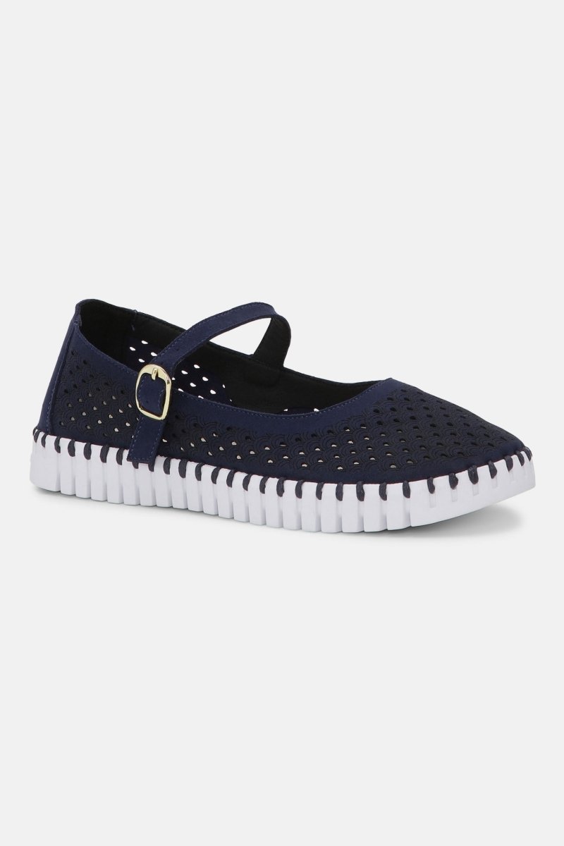 Tulip Ballerina TULIP3476 | Dark Indigo White | Shoes | Ilse Jacobsen