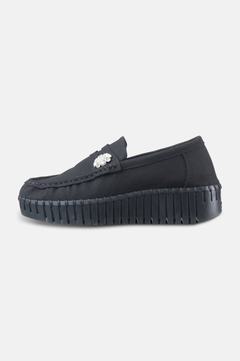 Tulip penny loafer met sleehak TULIP3220 | Black Black - Ilse Jacobsen