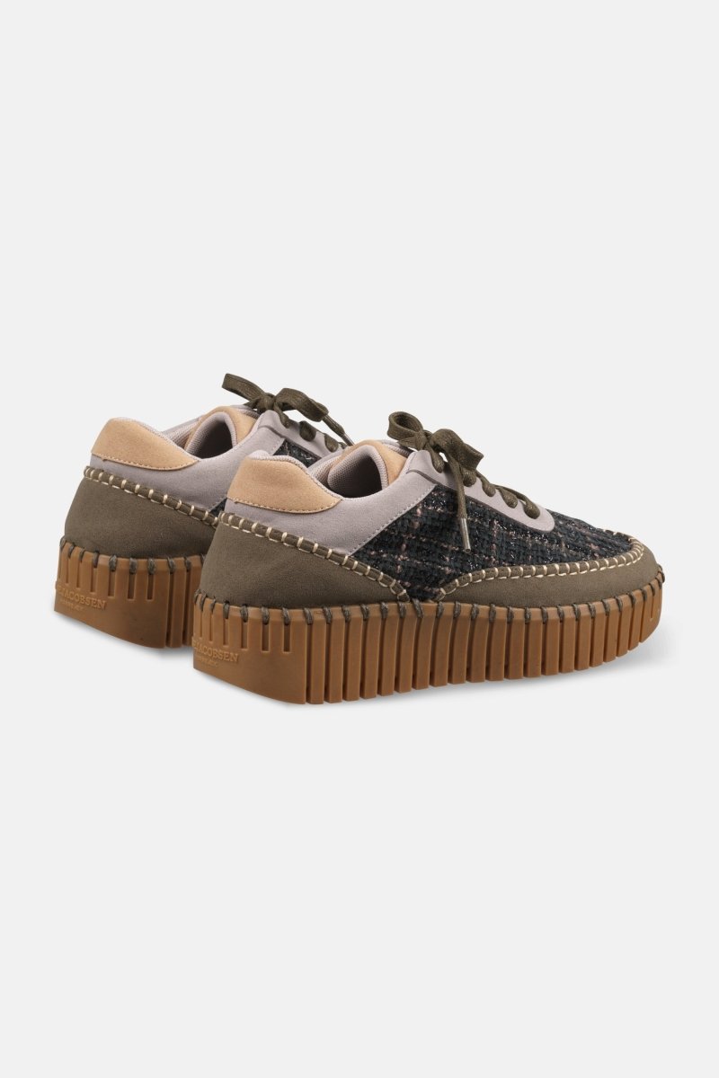 Tulip sneaker met materiaalmix TULIP4500 | Deep Olive Mocca | Shoes | Ilse Jacobsen