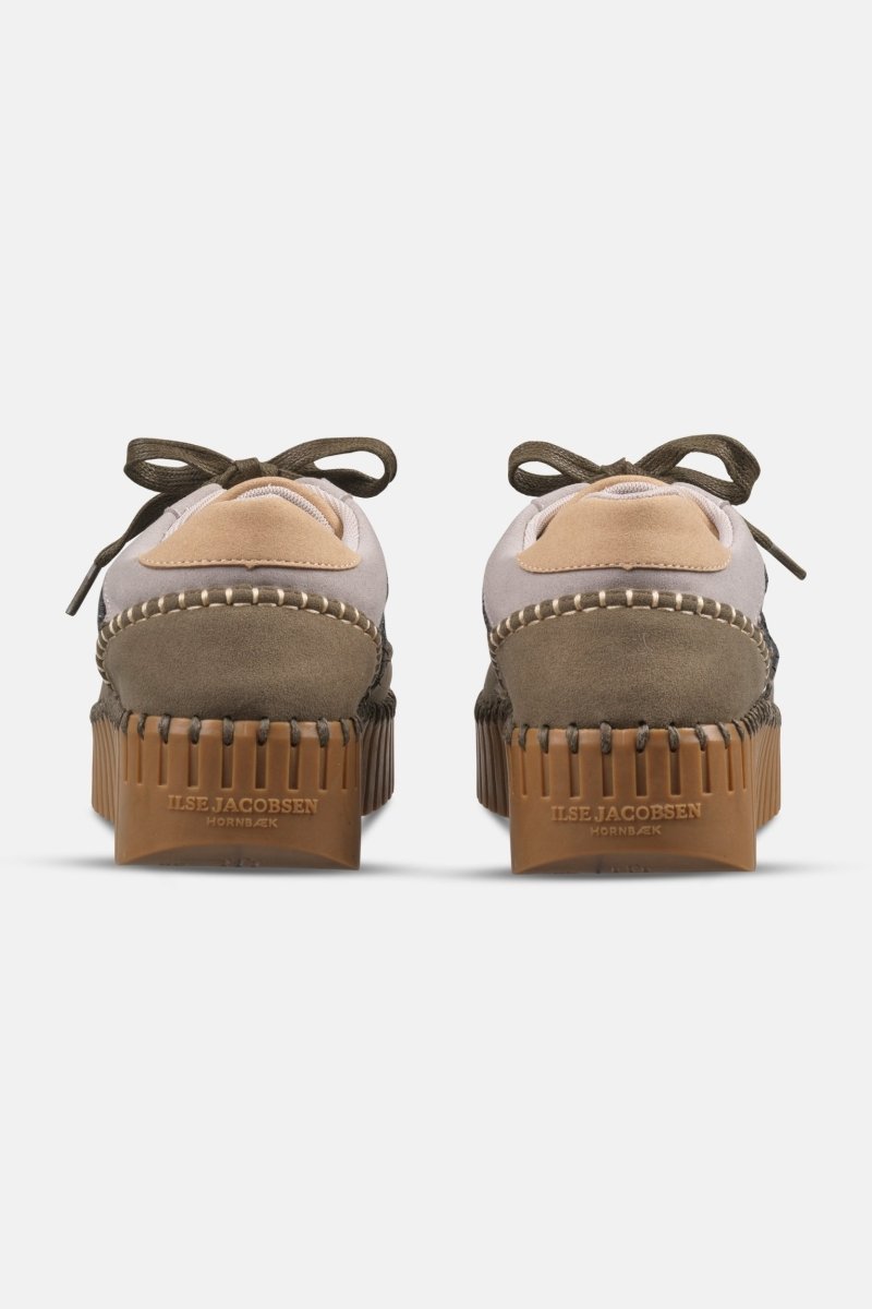 Tulip sneaker met materiaalmix TULIP4500 | Deep Olive Mocca | Shoes | Ilse Jacobsen