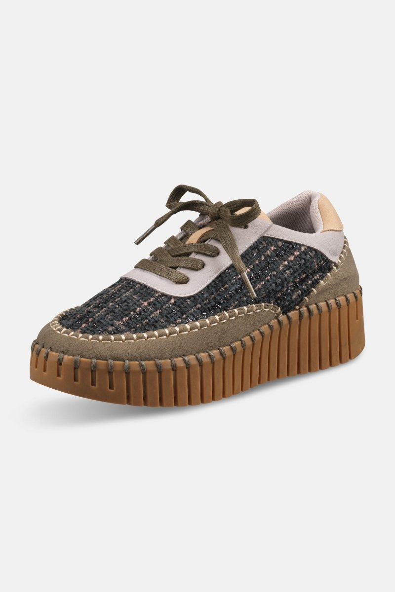 Tulip sneaker met materiaalmix TULIP4500 | Deep Olive Mocca | Shoes | Ilse Jacobsen